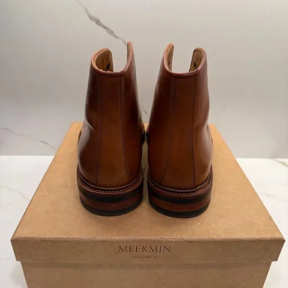Meermin Cognac Shell Cordovan 9 eyelet Boots 7.5UK - 8.5US display picture 2